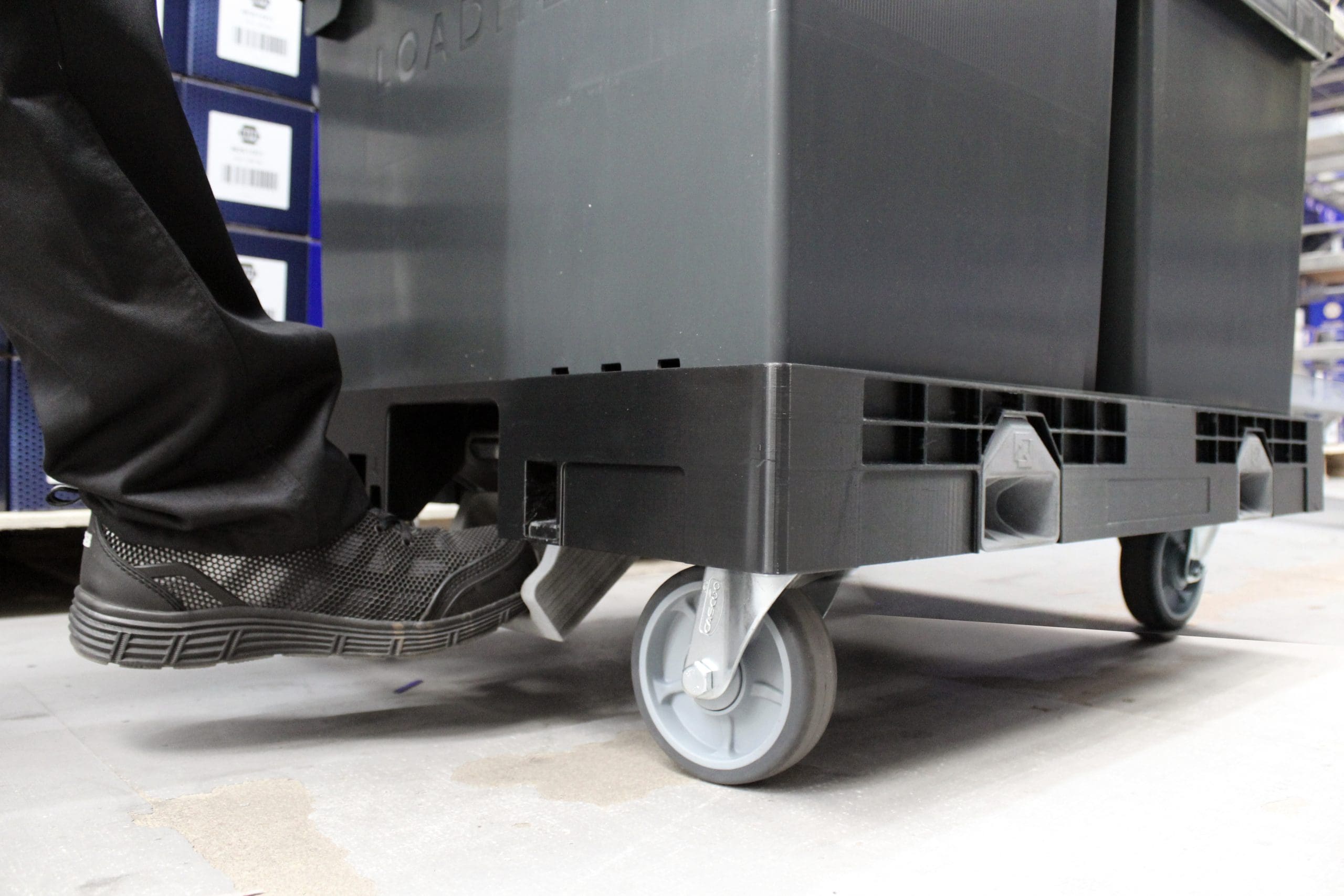 brake being applied on wheeled platform