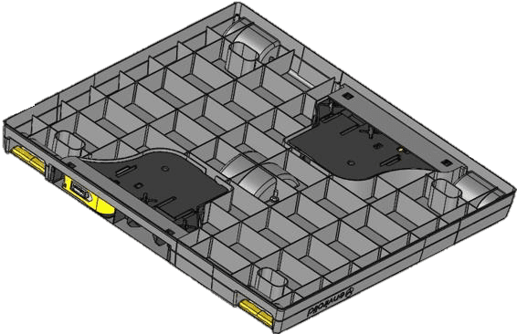 underneath of top cap, which is used for securing a pallet load