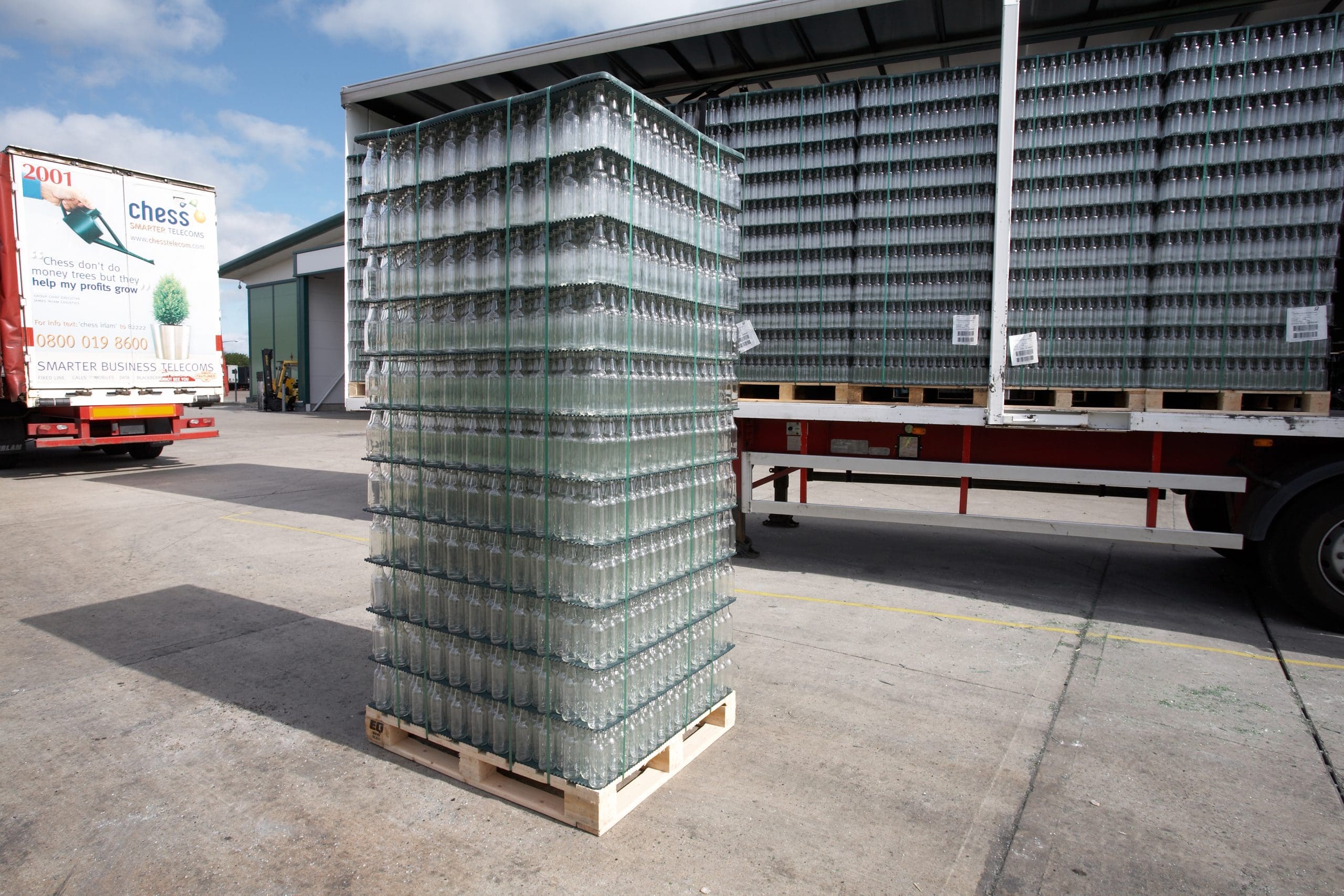 glass bottle being transported by smartpad